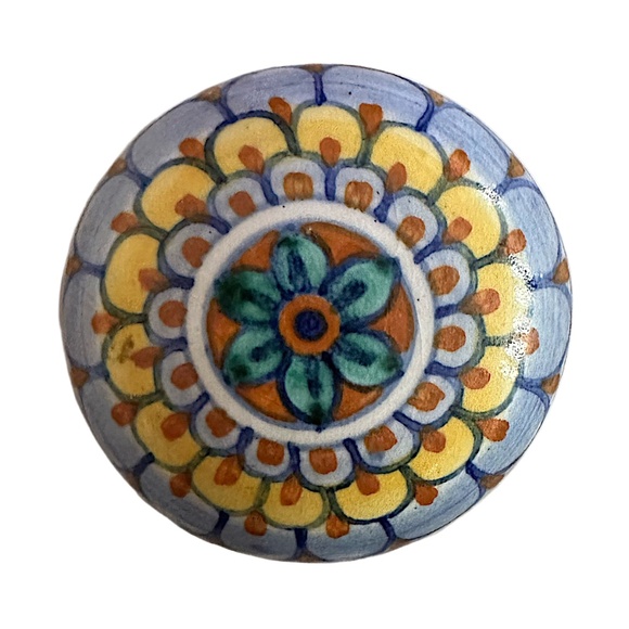 DERUTA Dec. A-Mano Hand Painted Ceramic Trinket Box 2” Lidded Italy - Picture 2 of 5